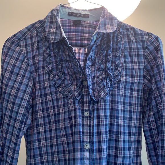 GAP Plaid Button Down Blouse - Picture 4 of 11